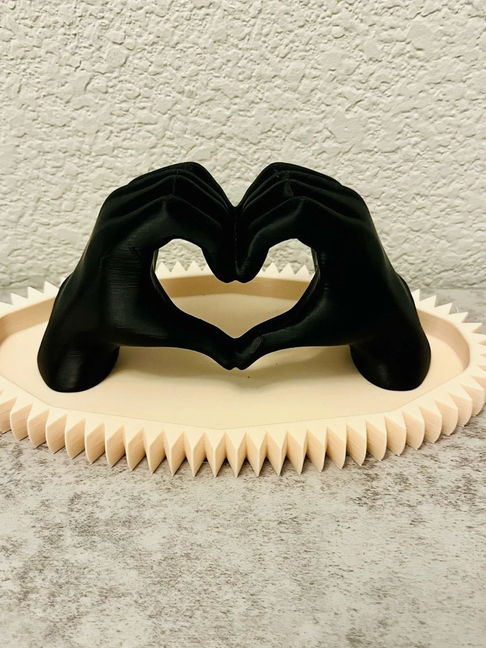 Decorative Black Hand Heart Sculpture